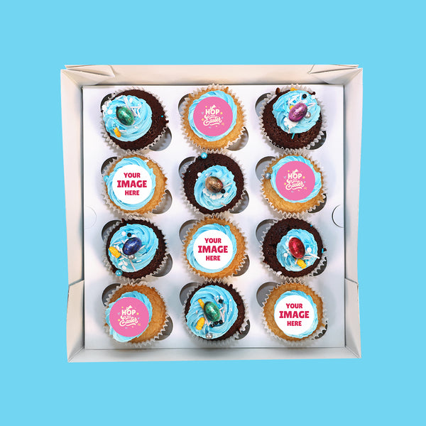 Personalised Hop Into Easter Cupcakes