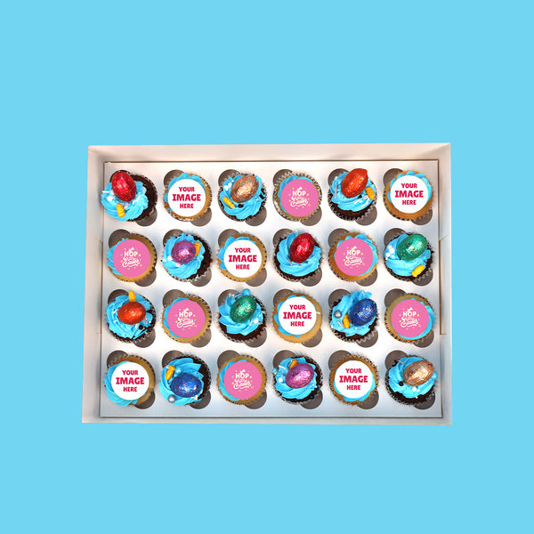 Personalised Hop Into Easter Mini Cupcakes
