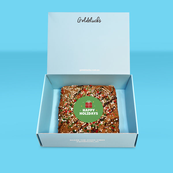 Happy Holidays Loaded Brownie