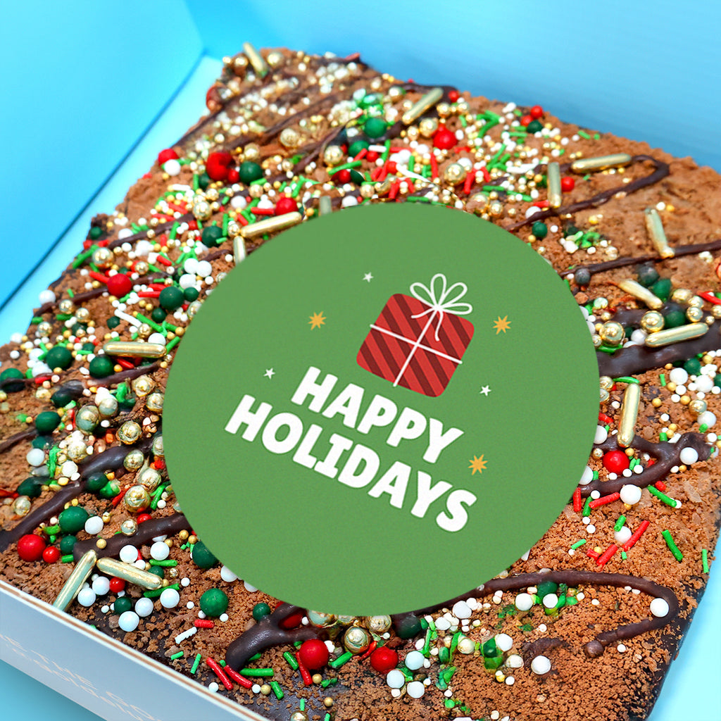 Happy Holidays Loaded Brownie
