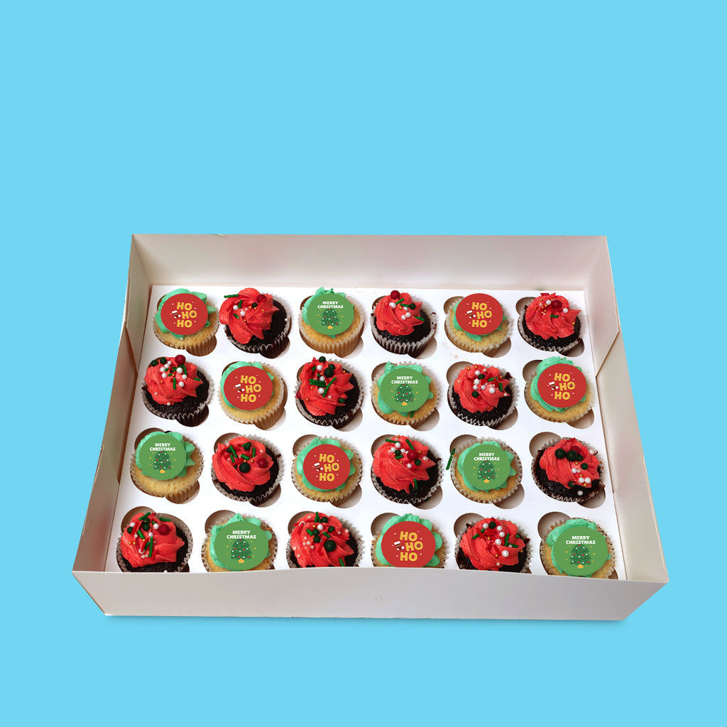 Mini Merry Christmas and Ho Ho Ho Cupcakes