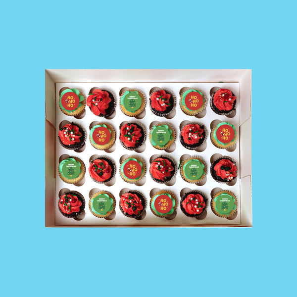 Mini Merry Christmas and Ho Ho Ho Cupcakes