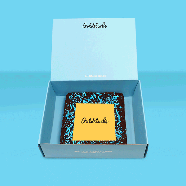 Personalised Blue Sprinkles Loaded Brownie