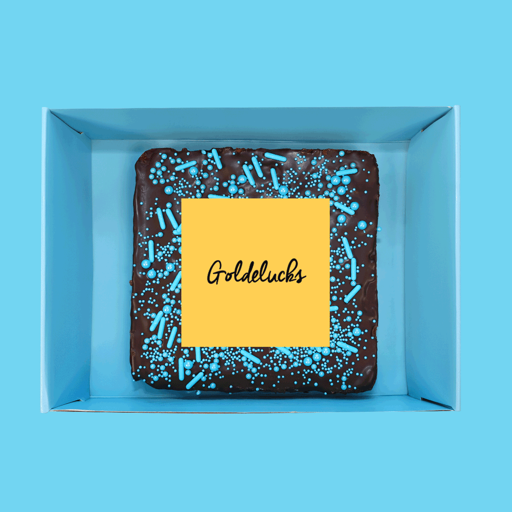Personalised Blue Sprinkles Loaded Brownie