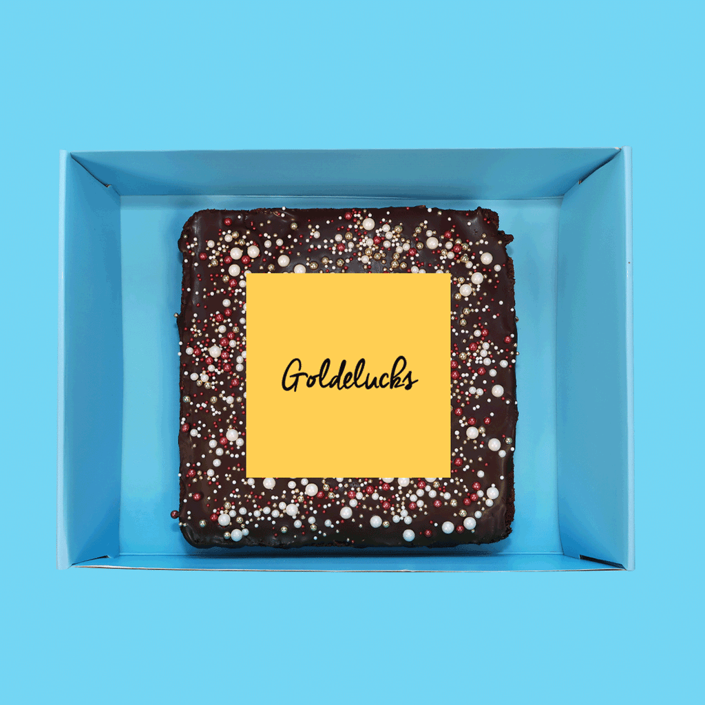 Personalised Gold Sprinkles Loaded Brownie