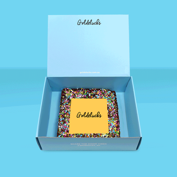 Personalised Rainbow Sprinkles Loaded Brownie