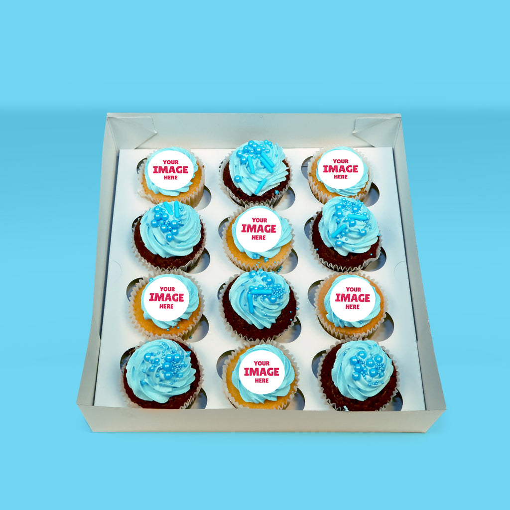Personalised Blue Cupcakes