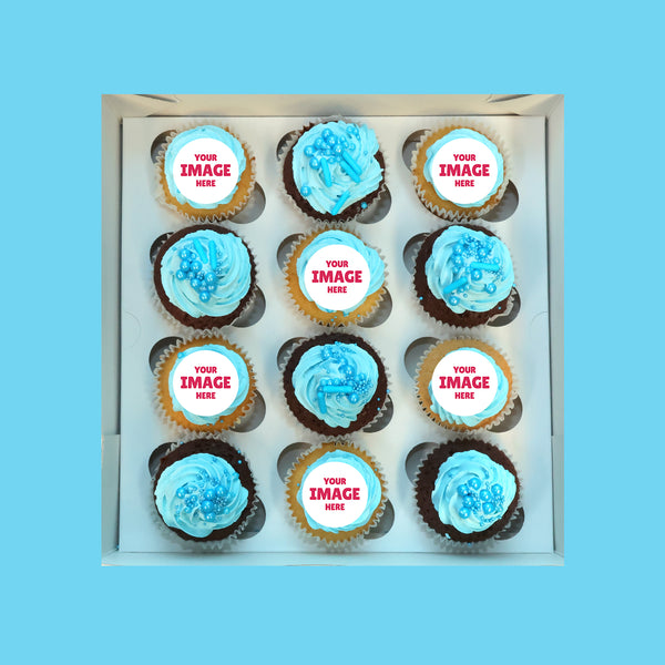 Personalised Blue Cupcakes