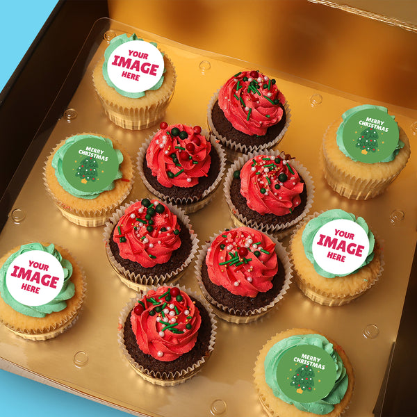 Personalised Merry Christmas Cupcakes