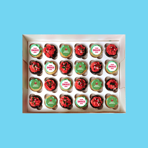 Personalised Mini Happy Holidays Cupcakes