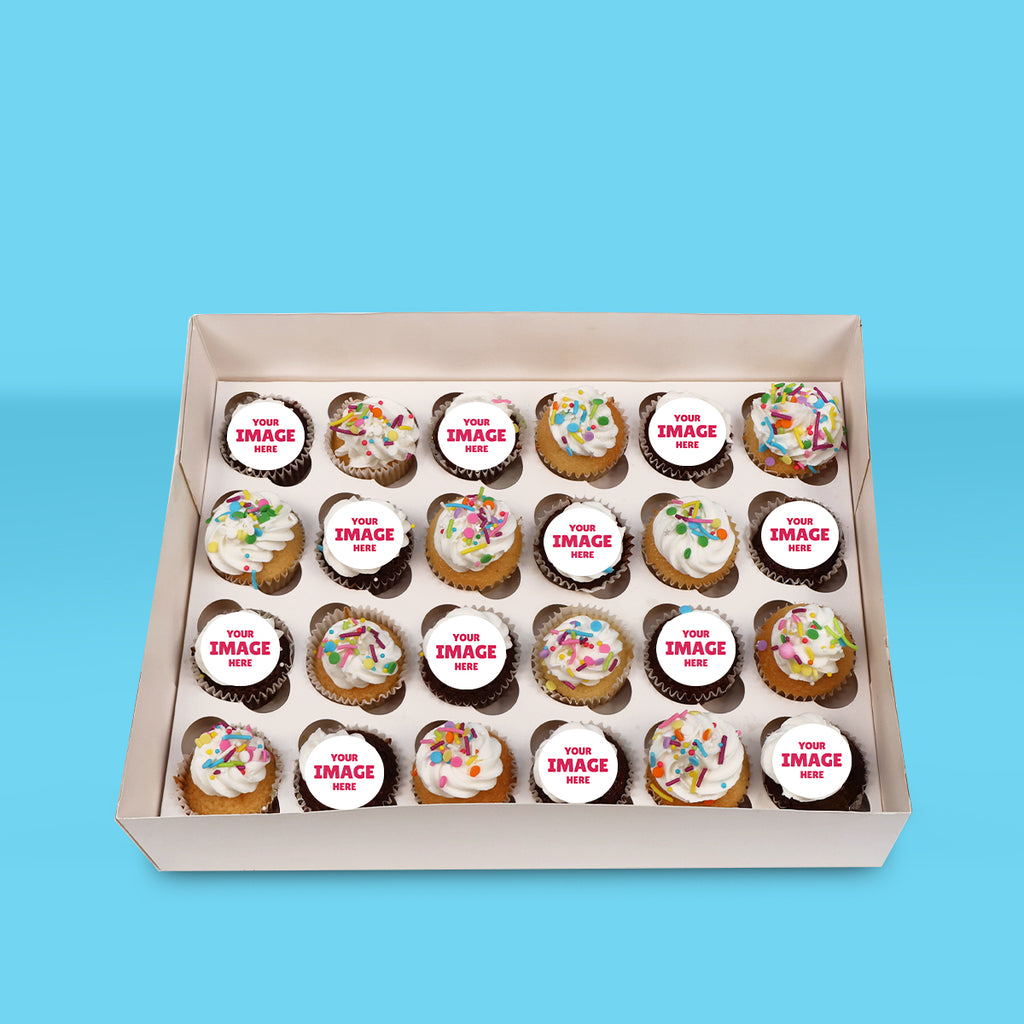 Personalised Mini Rainbow Cupcakes