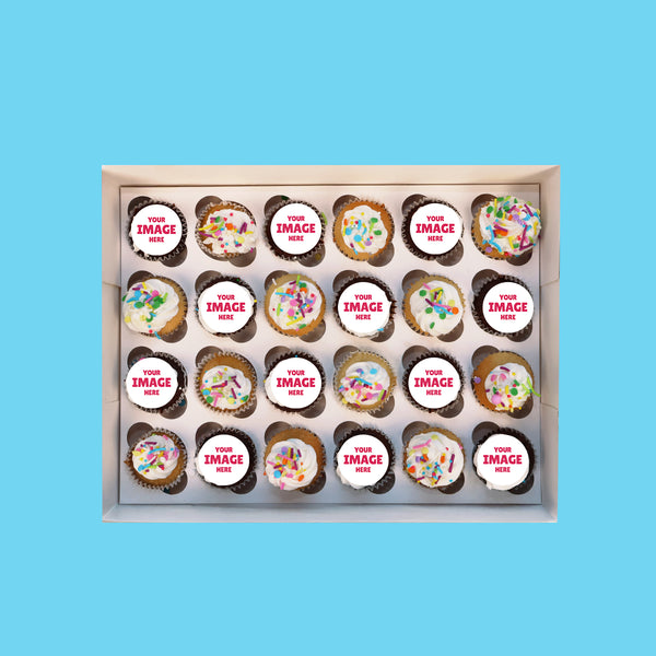 Personalised Mini Rainbow Cupcakes