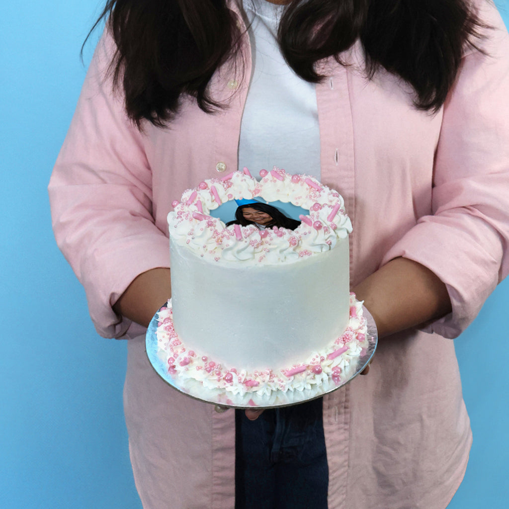 Personalised Pink Vanilla Cake